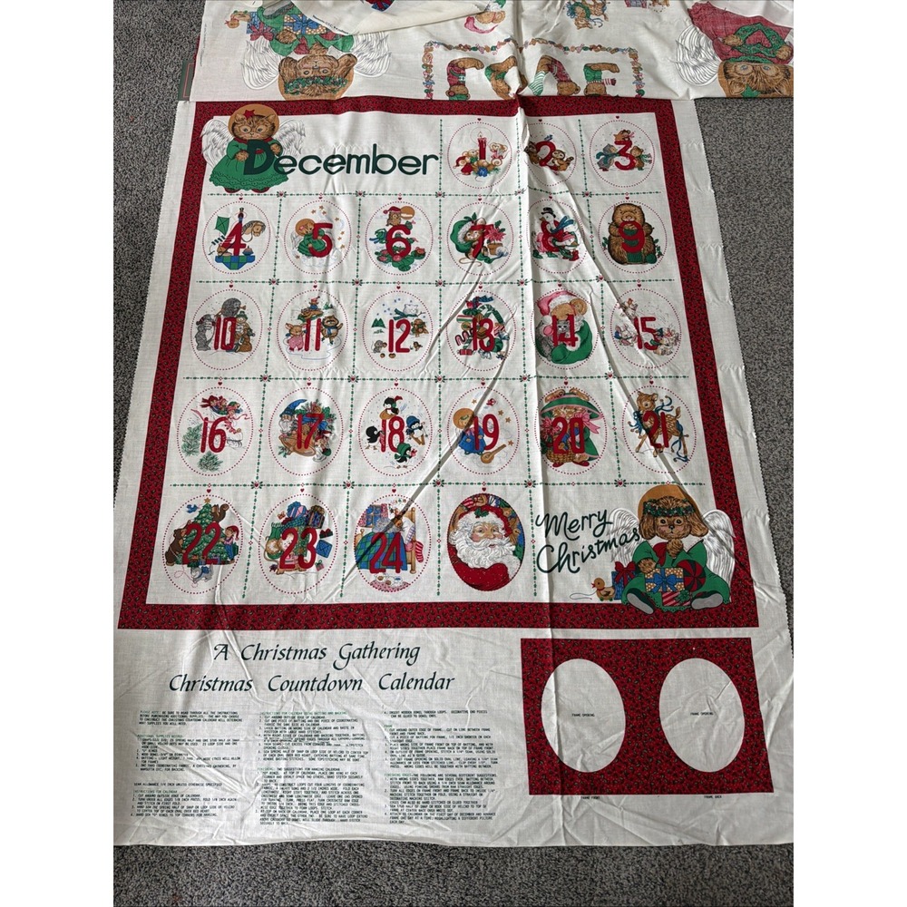 Wamsutta Hallmark Fabric Panel A Christmas  Countdown Advent Calendar & More